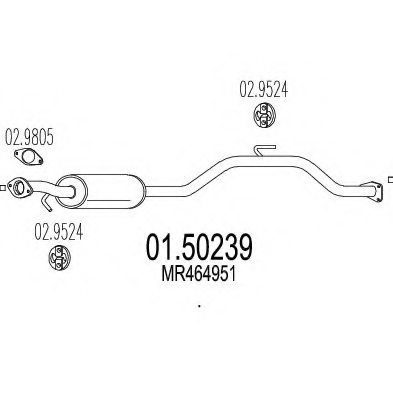MTS 01.50239 Middle Silencer